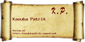 Kasuba Patrik névjegykártya